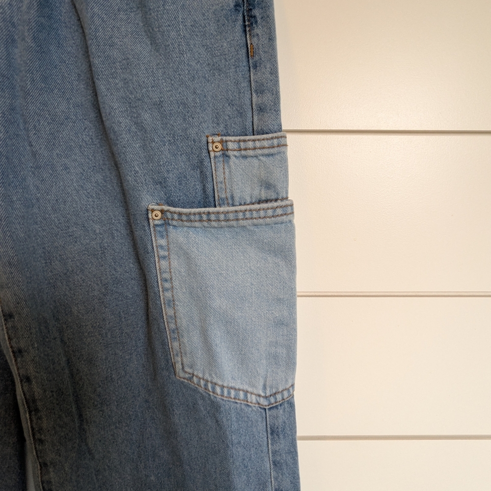 Cotton On Utility Pocket Straight Jeans Color Block Pockets Size 2 High Rise - Picture 4 of 14